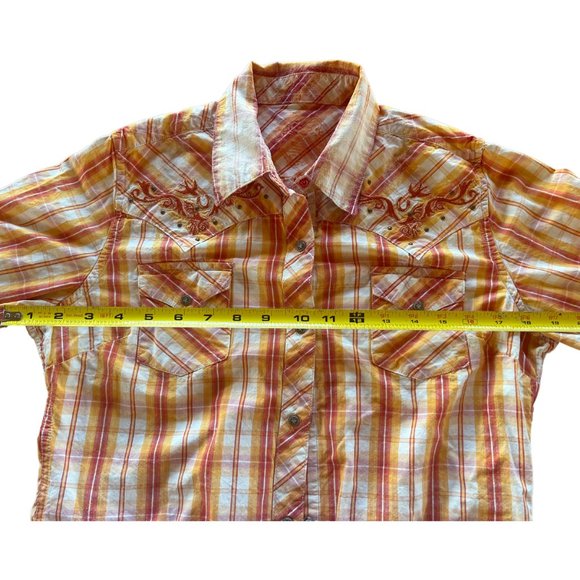 Cutie Bleached Women's Western Style Button Down Shirt - Picture 4 of 5